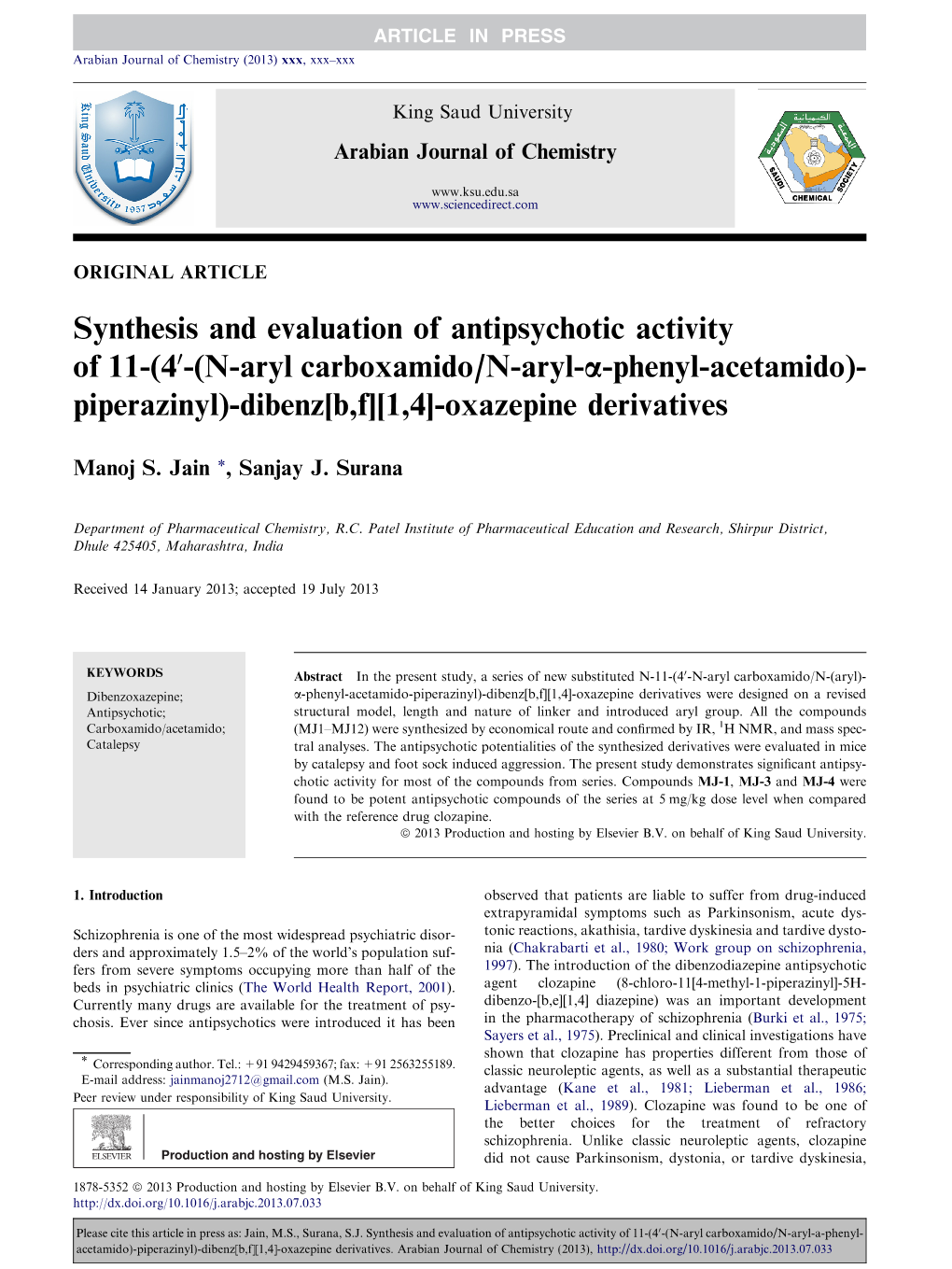 Synthesis and Evaluation of Antipsychotic Activity of 11-(4ￃﾢￂﾀￂﾲ