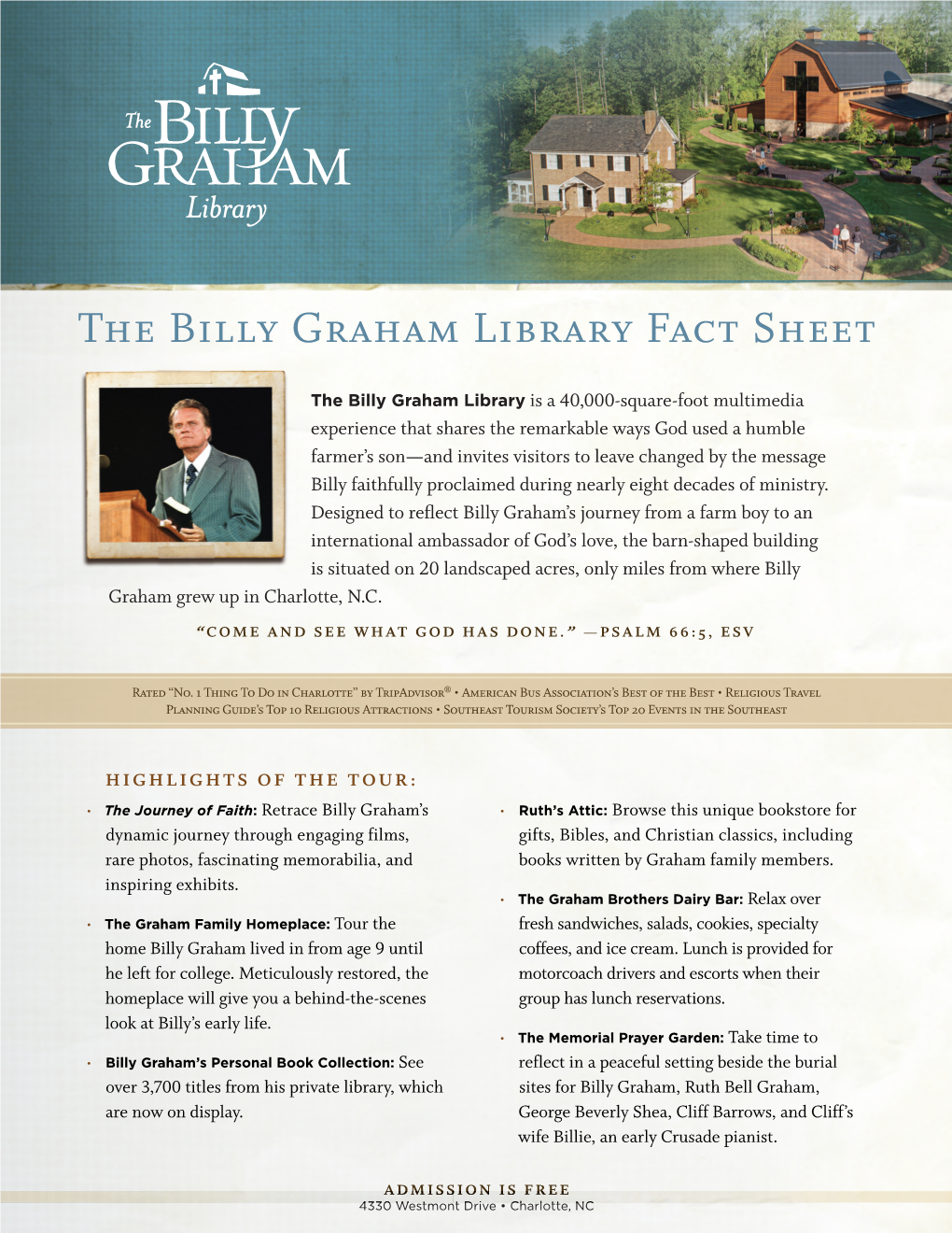 The Billy Graham Library Fact Sheet