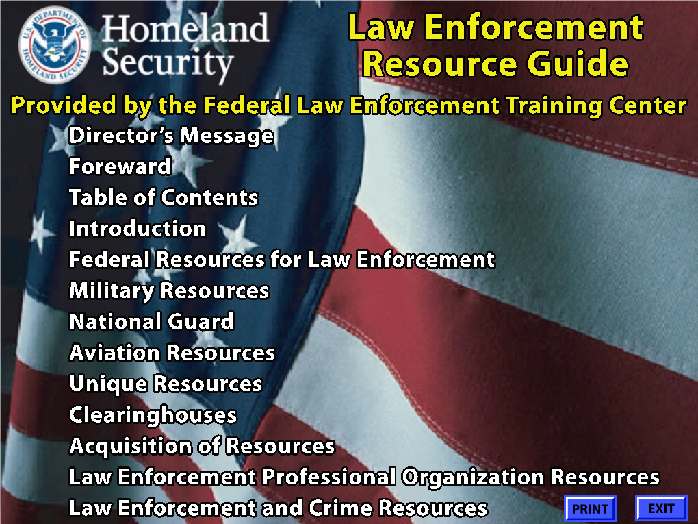 Law Enforcement Resource Guide