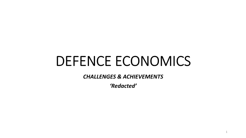 Defence Economics Slides 5 March