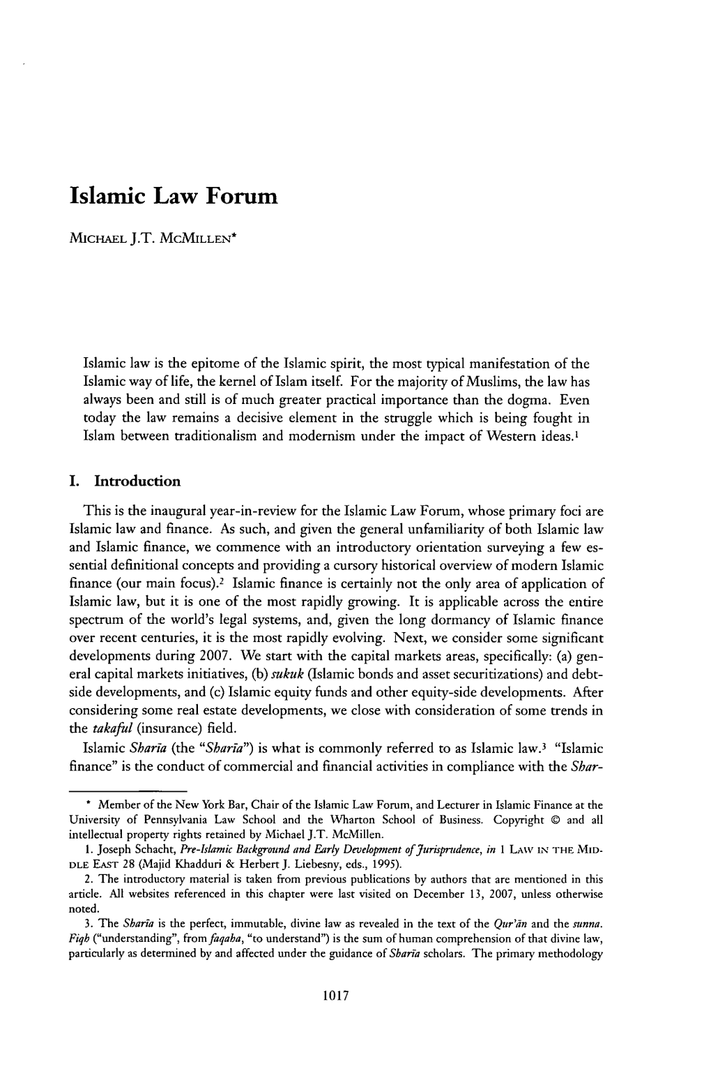 Islamic Law Forum