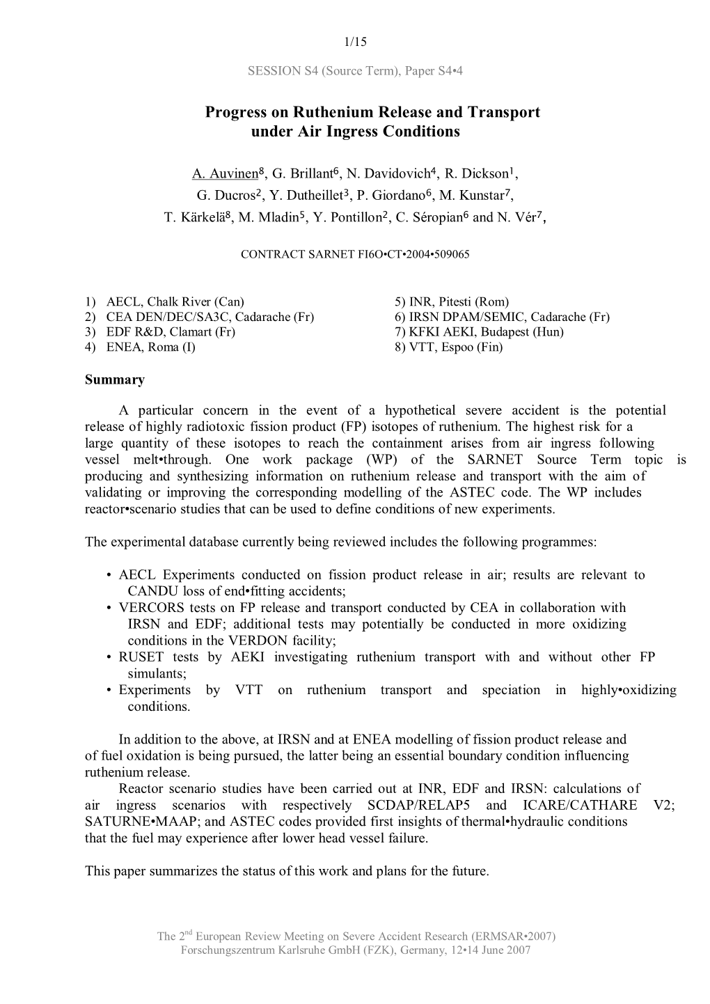 Progress on Ruthenium Release and Transport Under Air Ingress Conditions