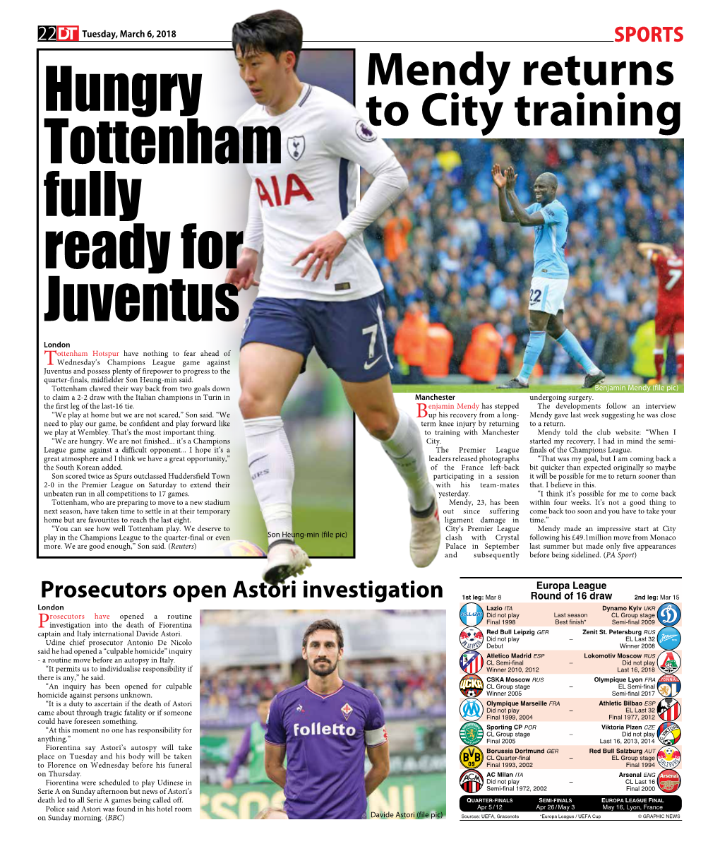 Hungry Tottenham Fully Ready for Juventus