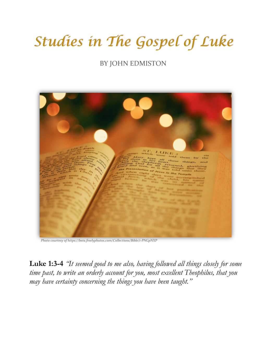 The Gospel of Luke 61 Studies for Free
