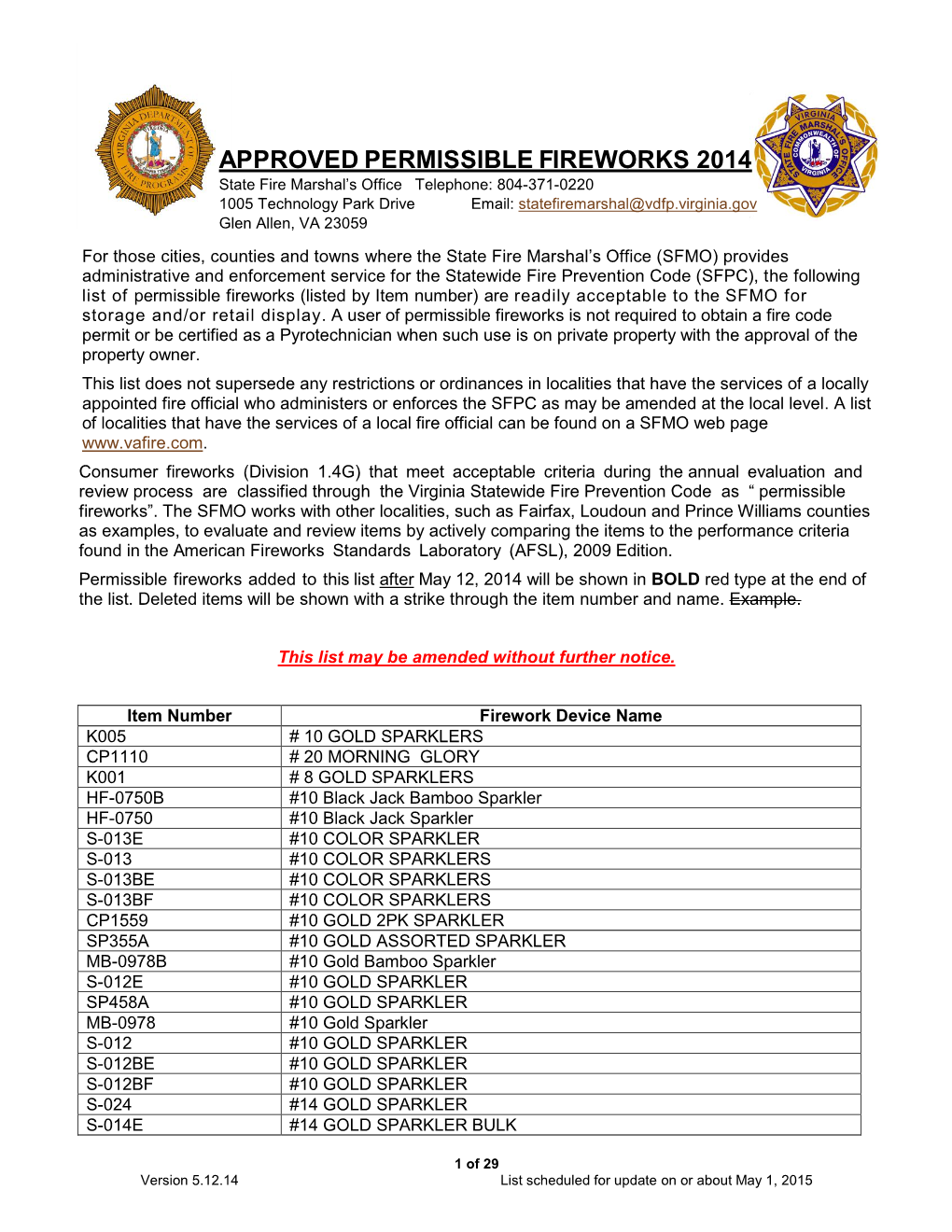 Fire Prevention Code Permit