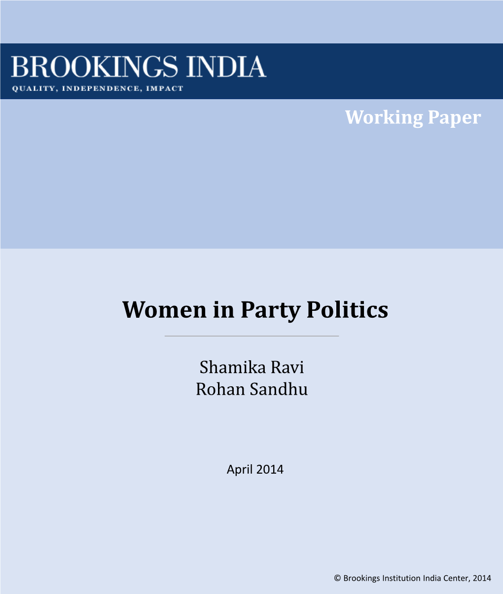 Women in Party Politics