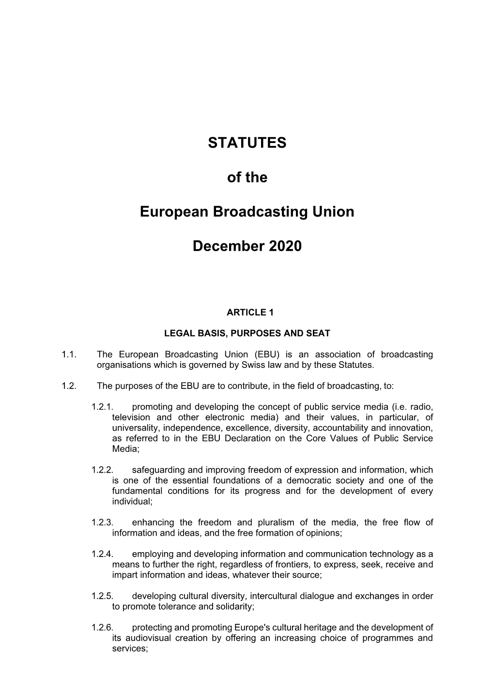 EBU Statutes