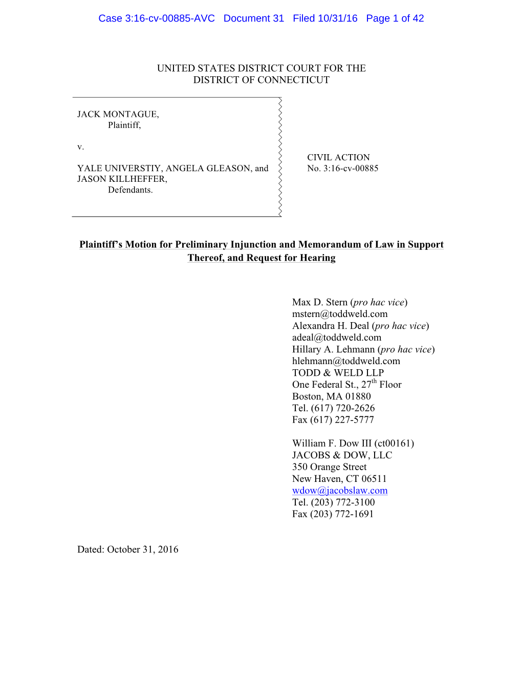 United States District Court for the District of Connecticut