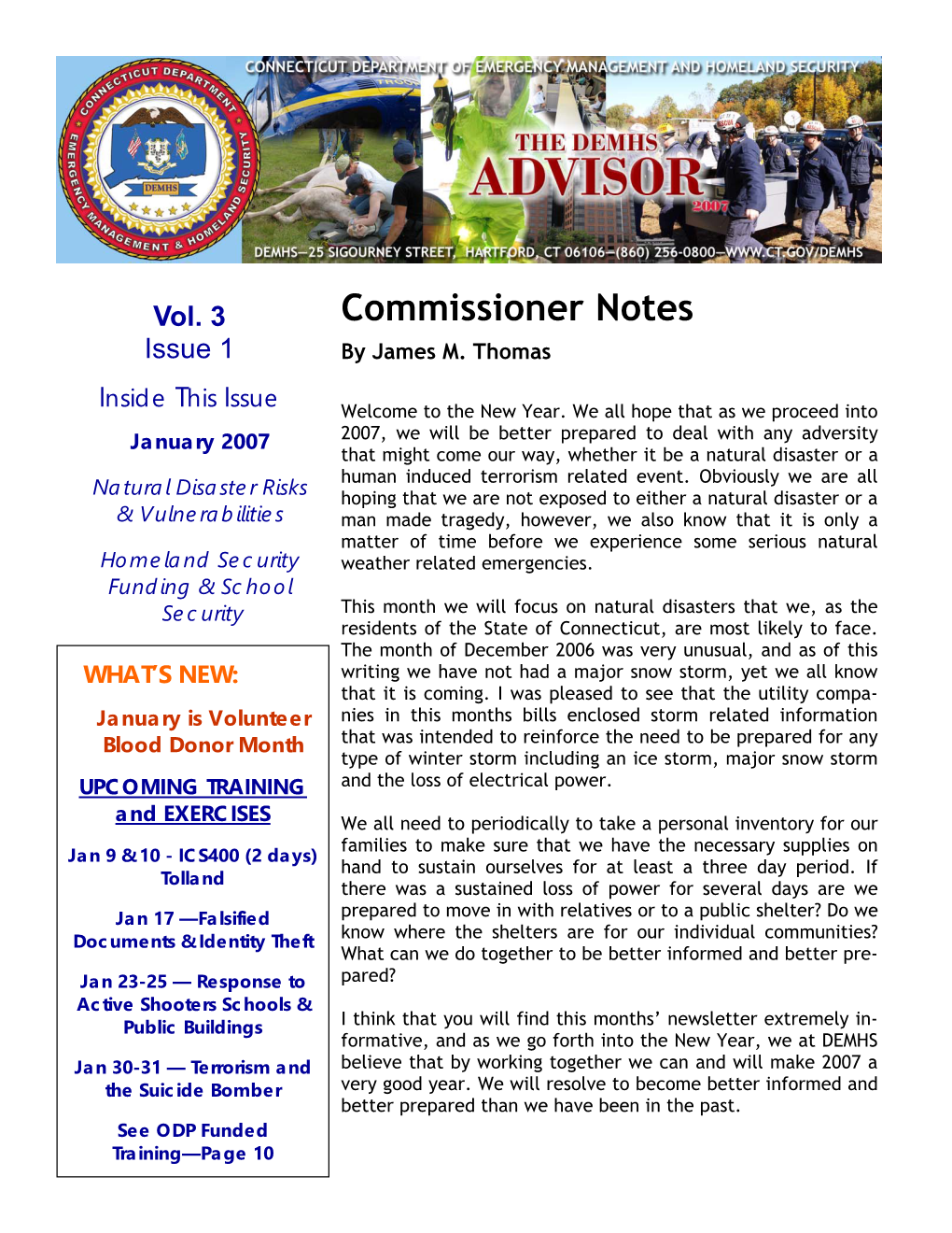 Commissioner Notes