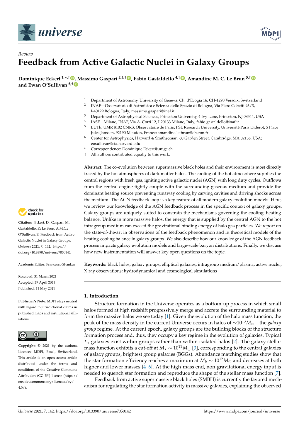 Feedback from Active Galactic Nuclei in Galaxy Groups