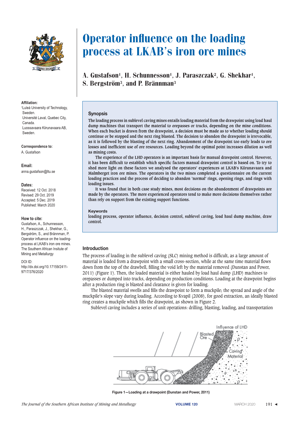 Operator Influence on the Loading Process at LKAB's Iron Ore Mines