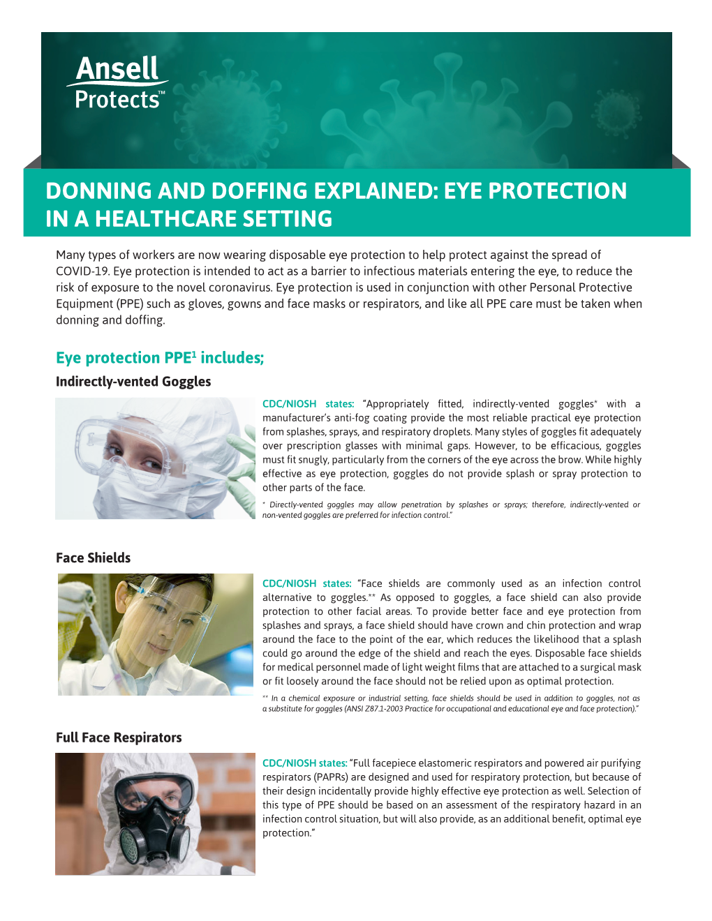 Donning and Doffing Explained: Eye Protection in a Healthcare Setting