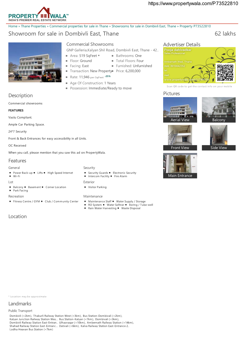 Showroom for Sale in Dombivli East, Thane