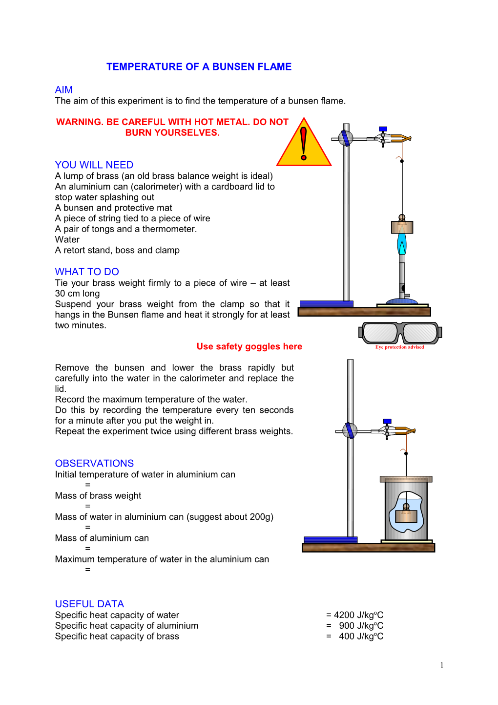 Temperature of a Bunsen Flame