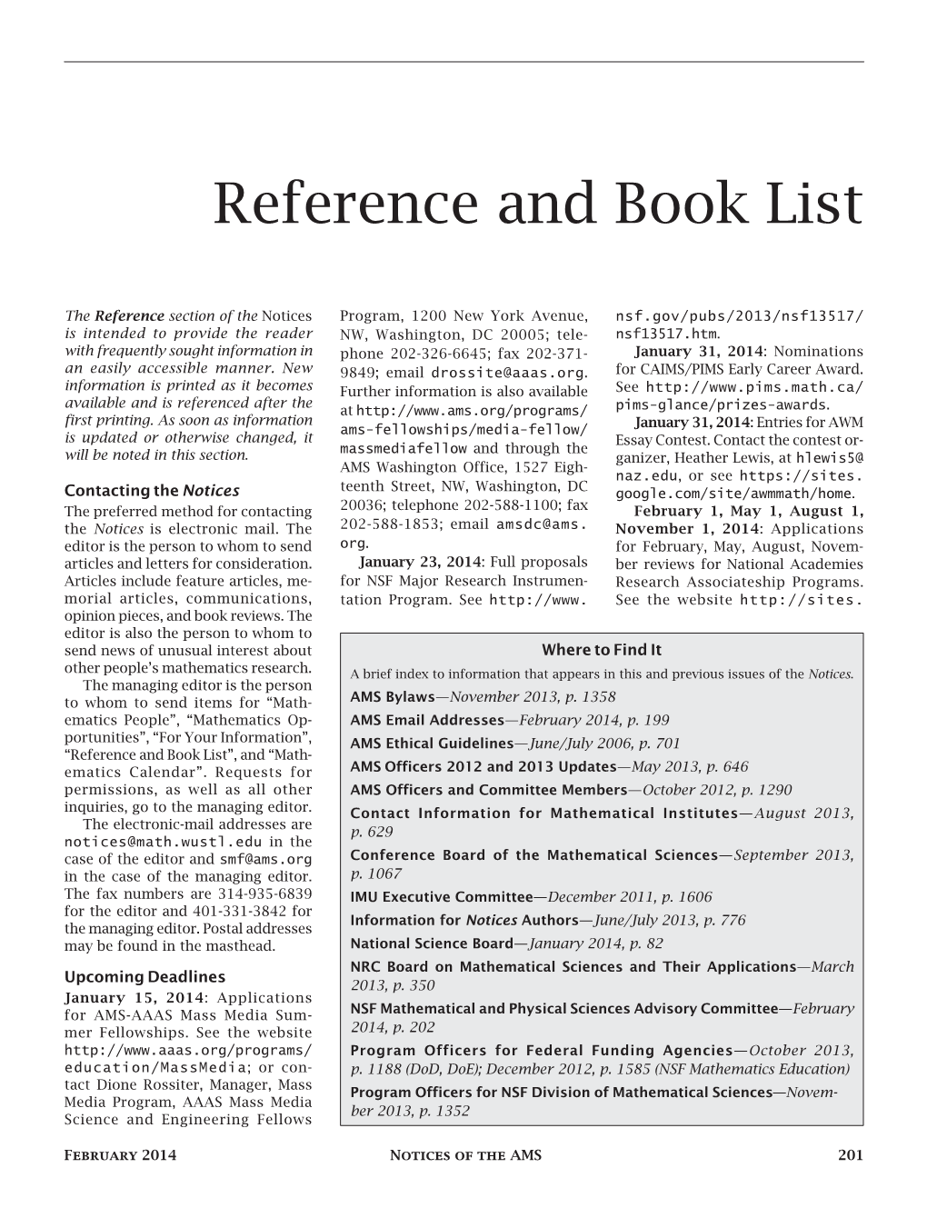 Reference and Book List