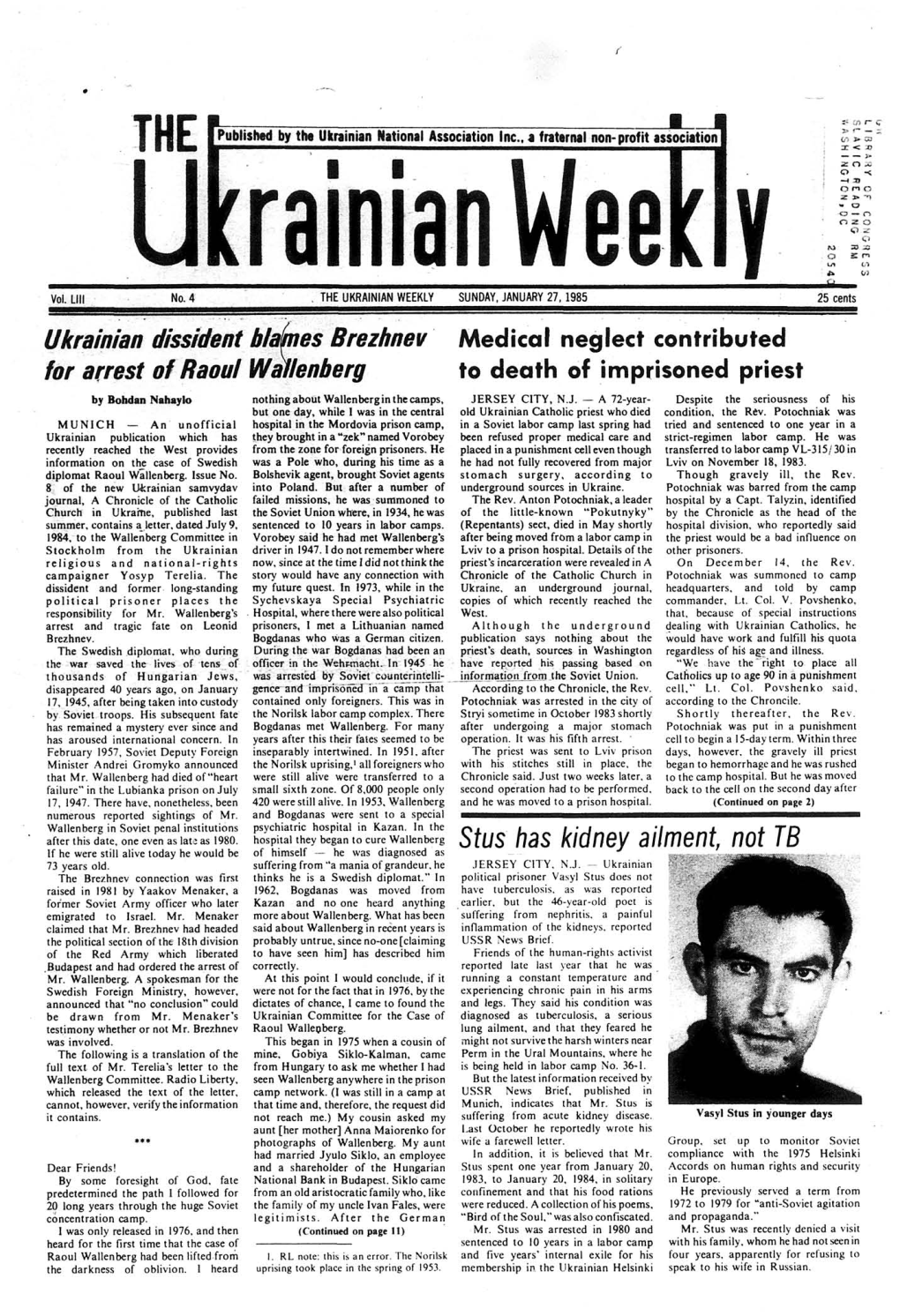 The Ukrainian Weekly 1985, No.4