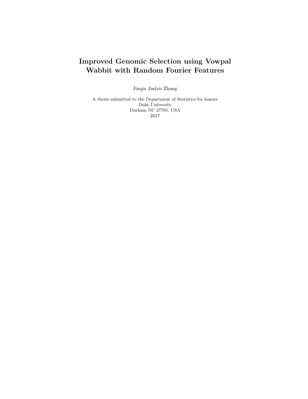 Improved Genomic Selection Using Vowpal Wabbit with Random Fourier Features