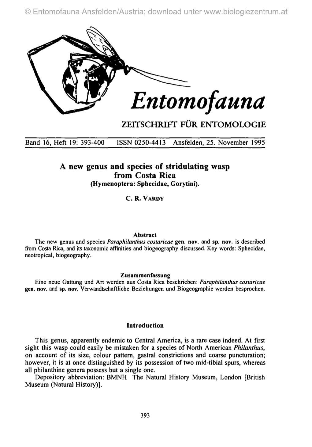 Entomofauna Ansfelden/Austria; Download Unter