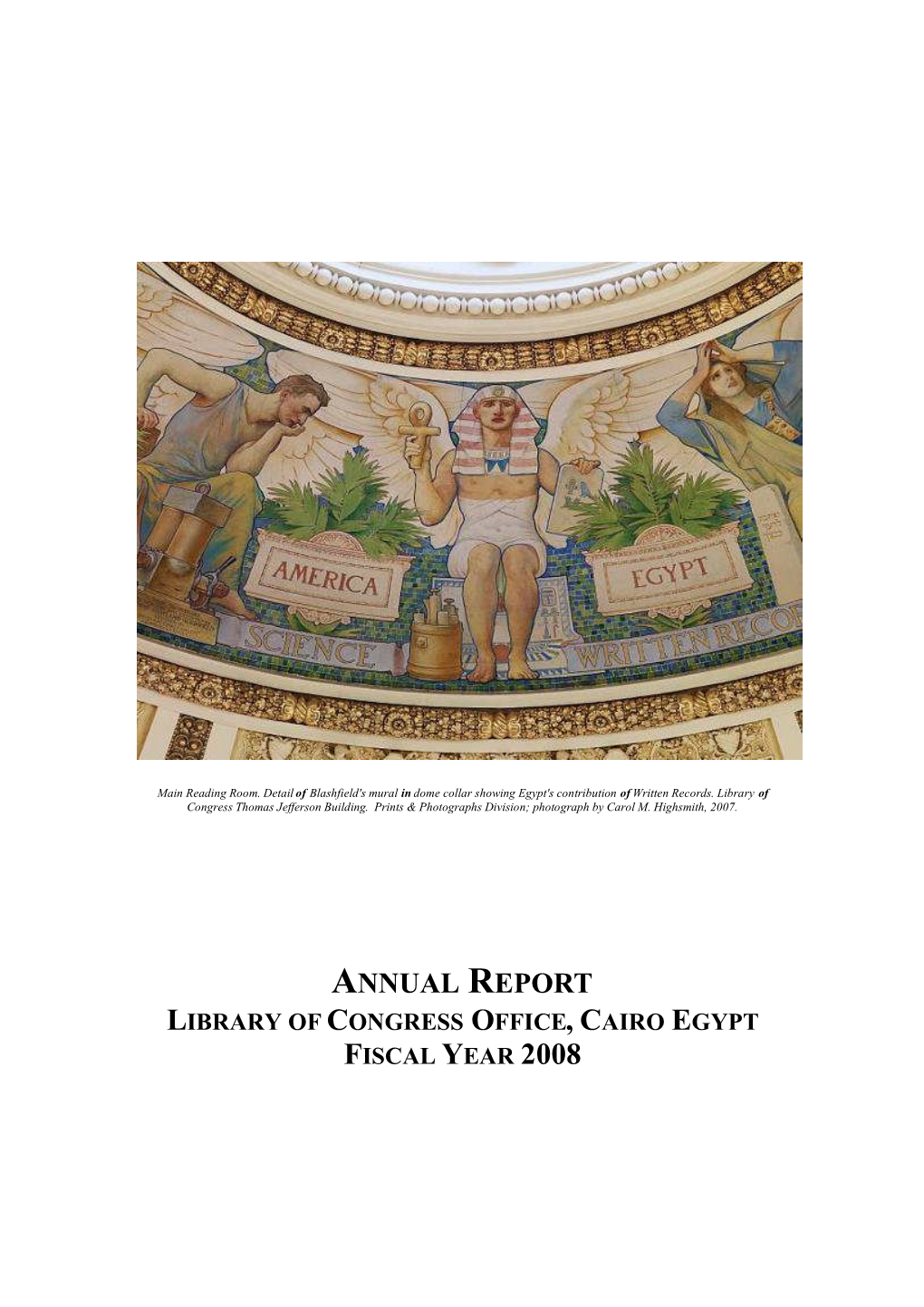 Cairo Office Annual Report Fiscal Year 2008