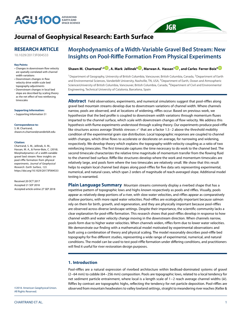 New Insights on Pool-Riffle Formation from Physical Experiments