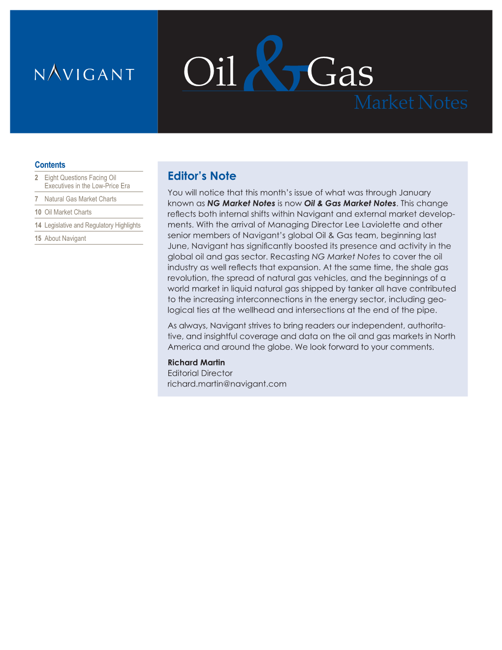 Oil Gas Market Notes