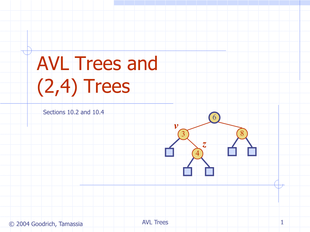 AVL Trees and (2,4) Trees