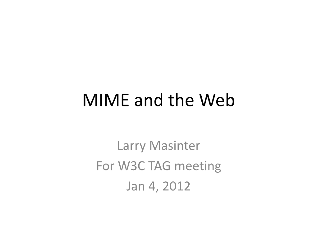 MIME Gives the Web Persistent Names for Languages