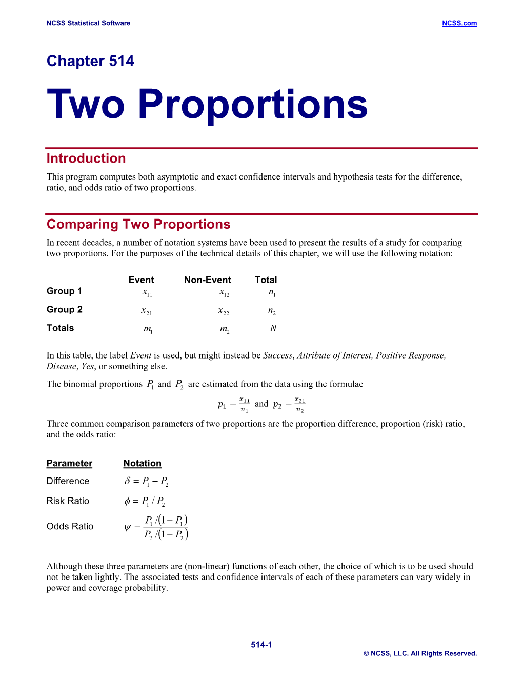 Two Proportions