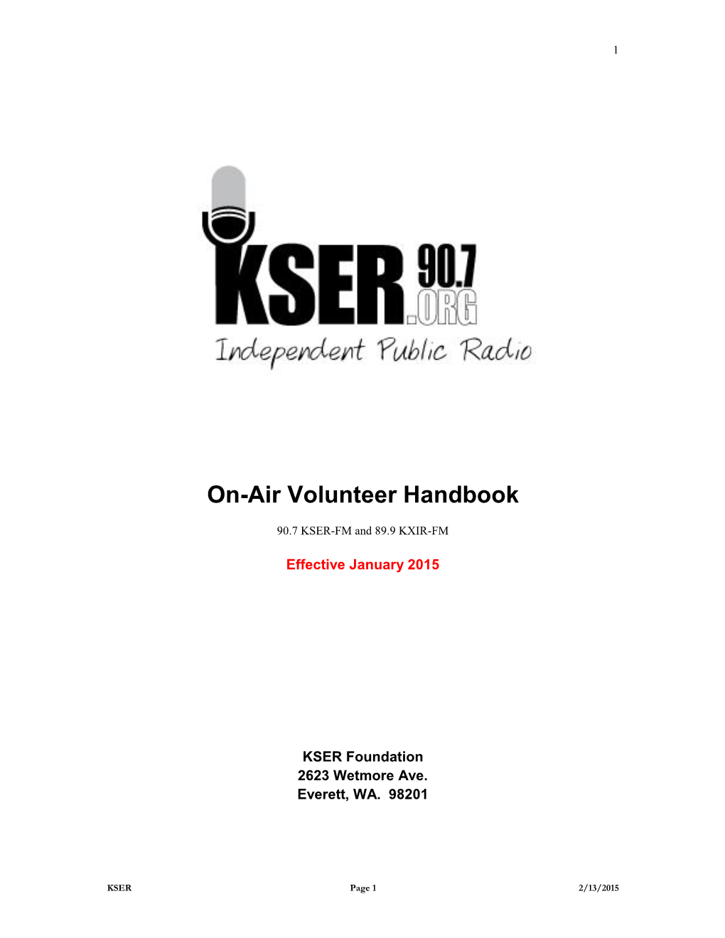 On-Air Volunteer Handbook