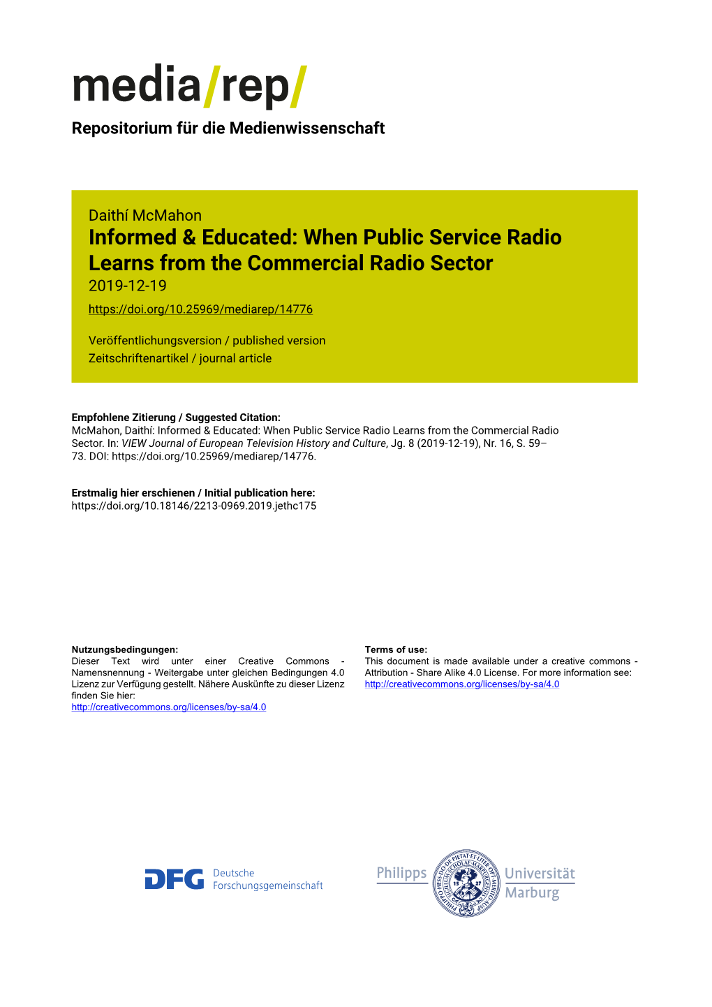 Informed & Educated: When Public Service Radio Learns from The