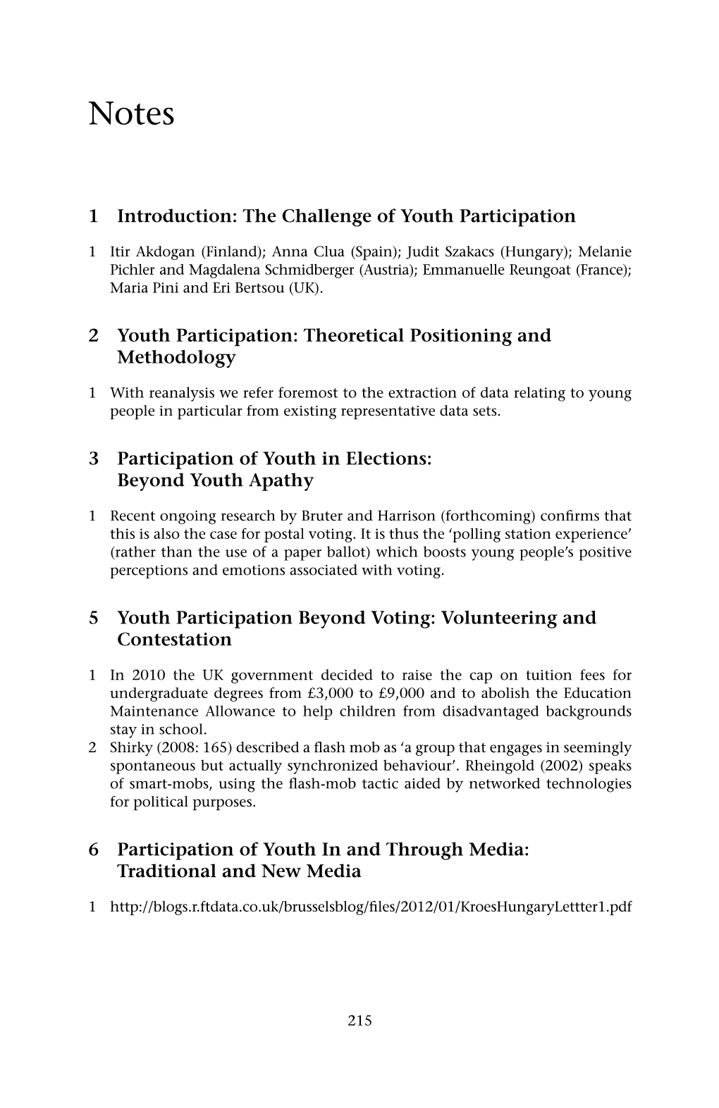1 Introduction: the Challenge of Youth Participation 2 Youth Participation