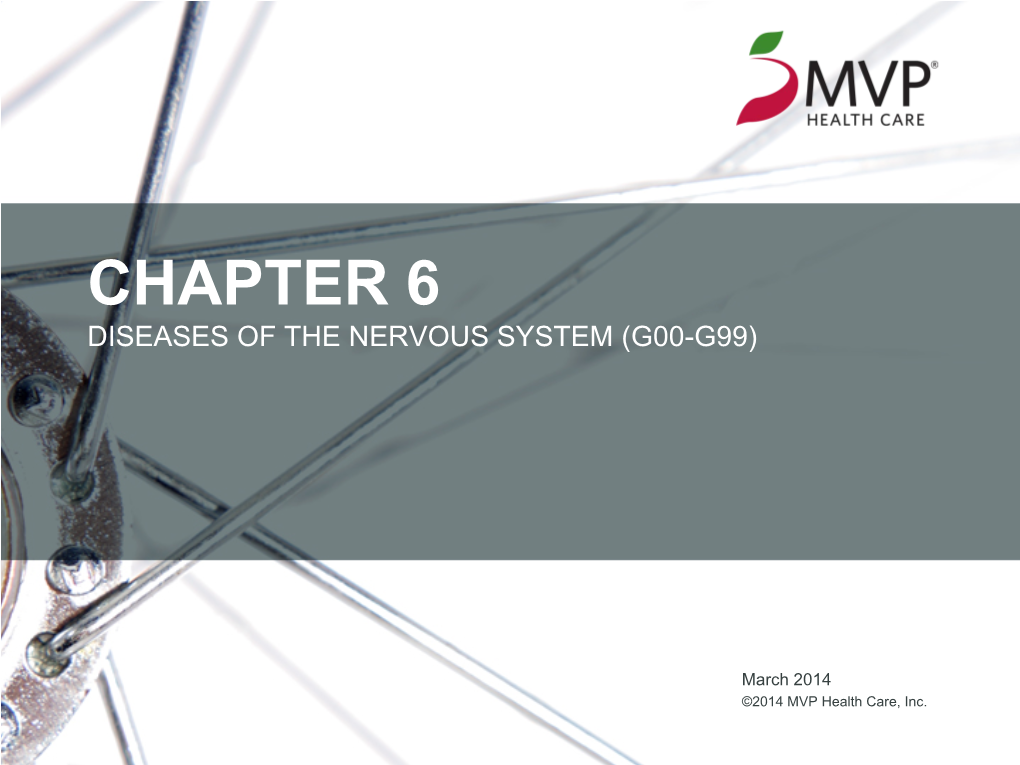 Chapter 6: Diseases of the Nervous System