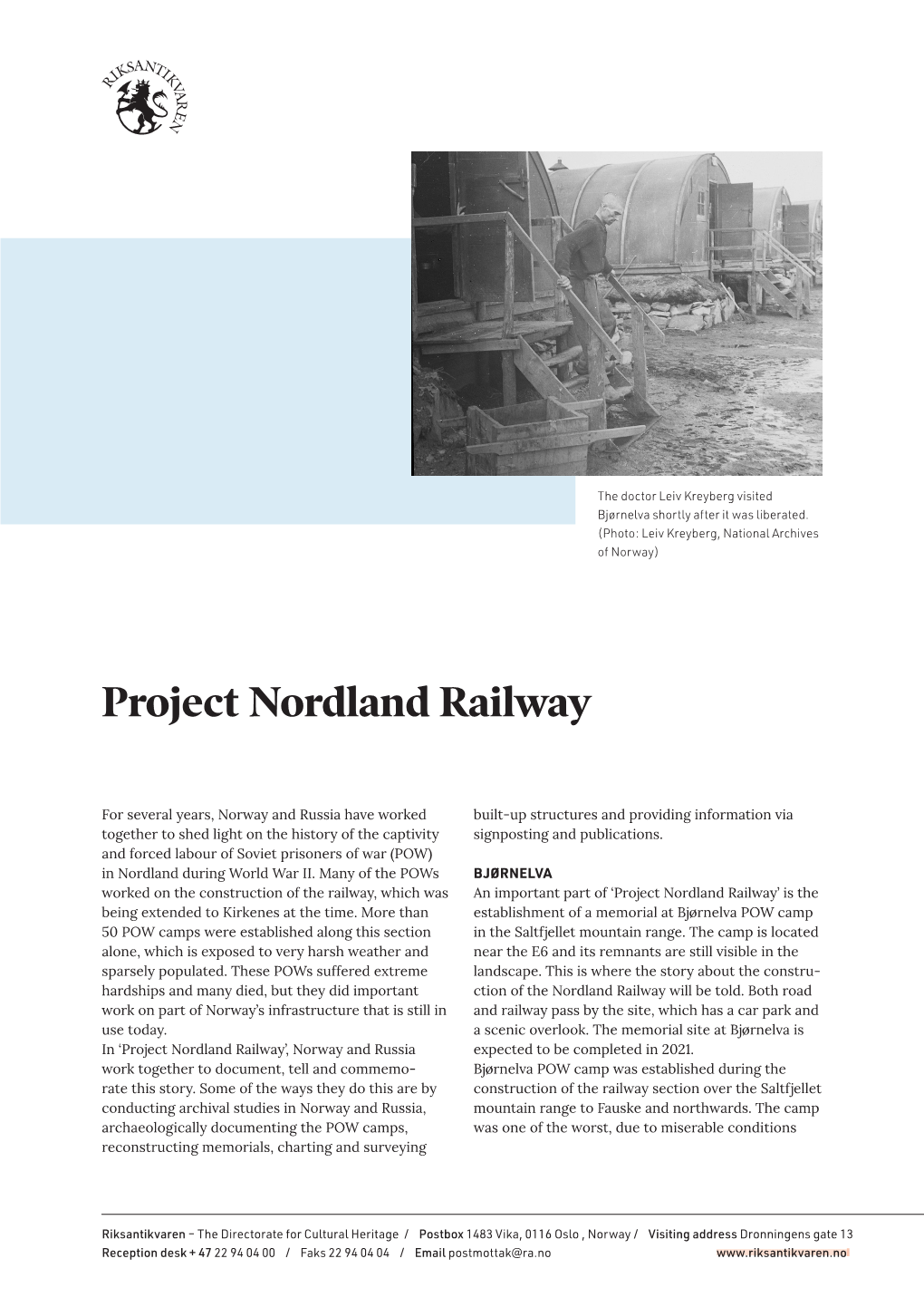 Fact Sheet Project Nordland Railway