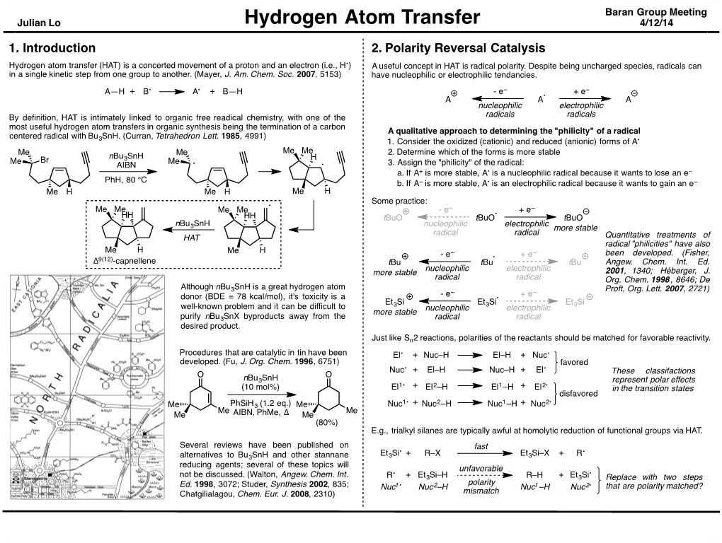 Hydrogen Atom Transfer 4/12/14