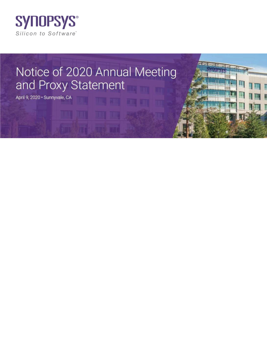 Synopsys 2020 Proxy Statement