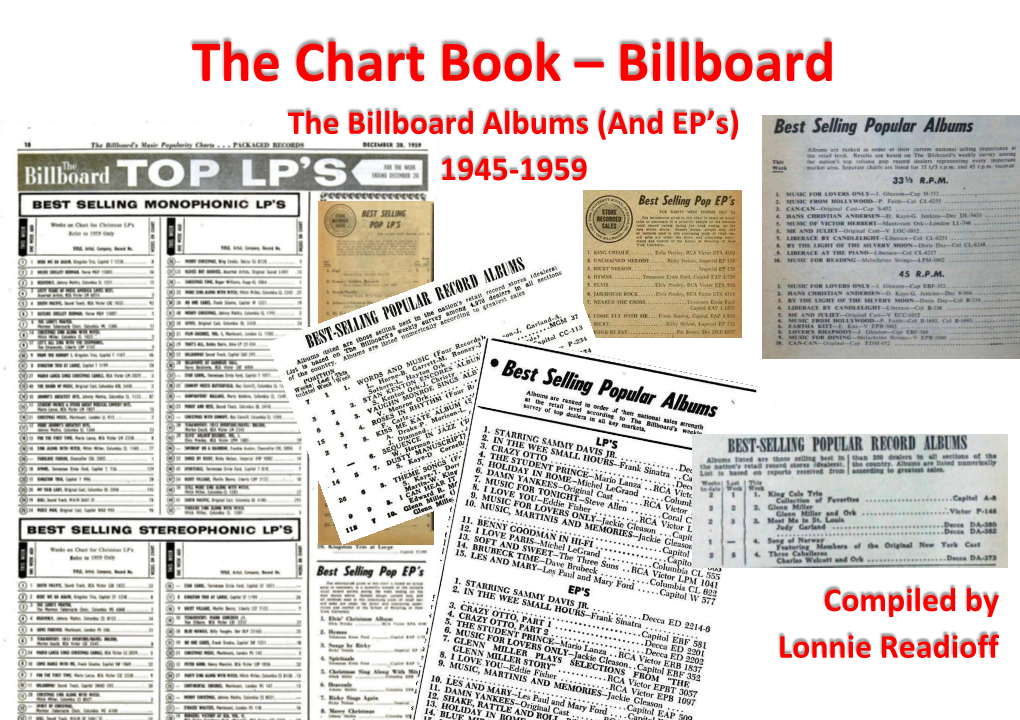 The Chart Book – Billboard the Billboard Albums (And EP’S) 1945- 1959