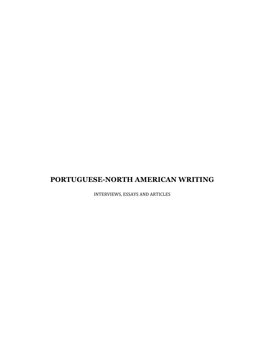 Portuguese-North American Writing