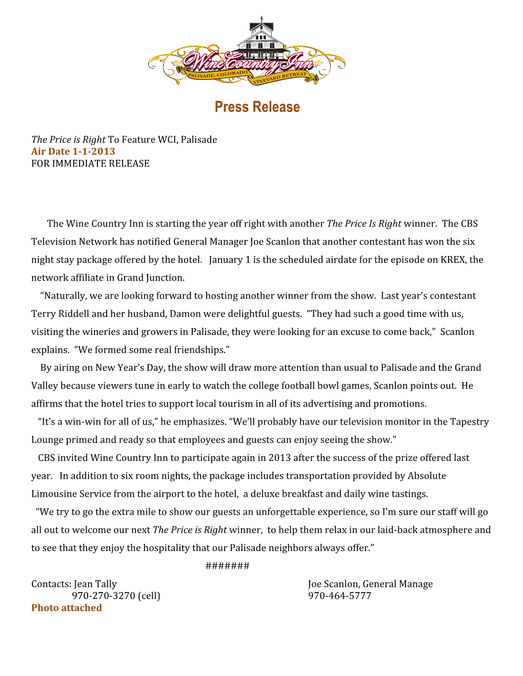 Press Release