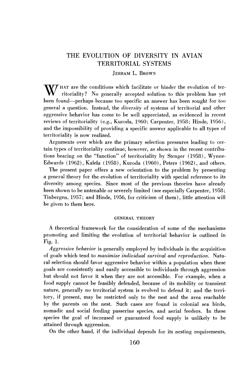 The Evolution of Diversity in Avian Territorial Systems