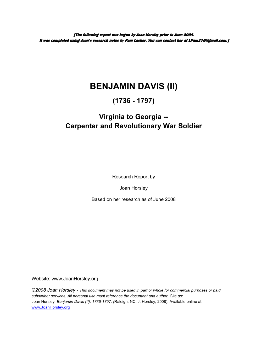 Benjamin Davis (Ii)