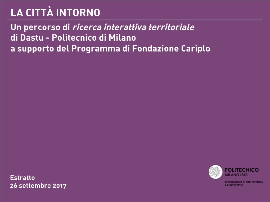 Ricerca Interattiva Territoriale Dastu-Politecnico