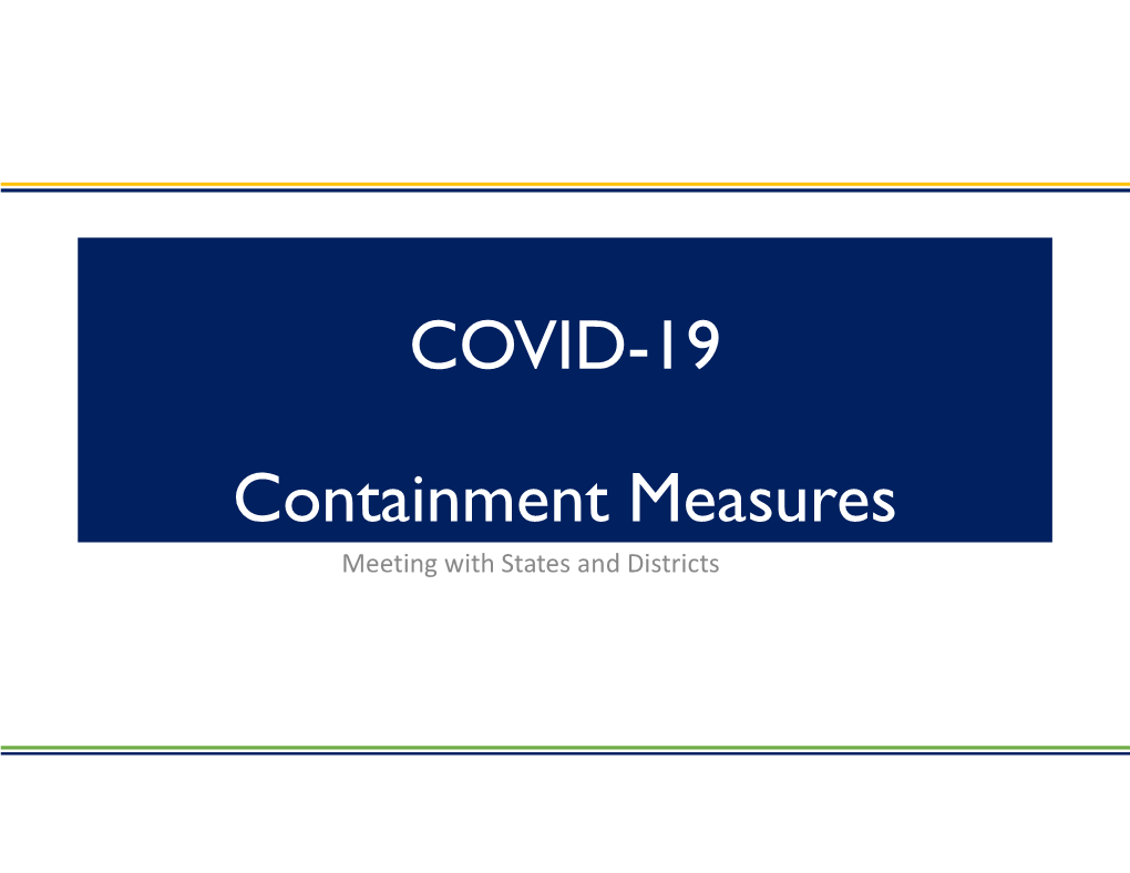 COVID-19 Containment Measures