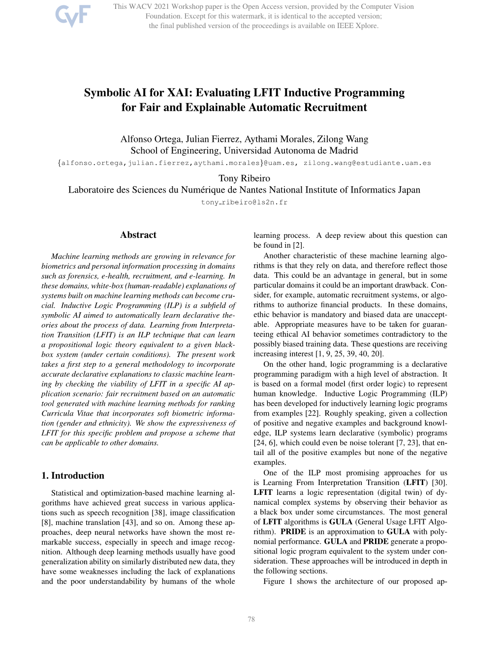 Symbolic AI for XAI: Evaluating LFIT Inductive Programming for Fair and Explainable Automatic Recruitment