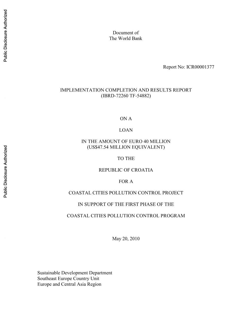 World Bank Document