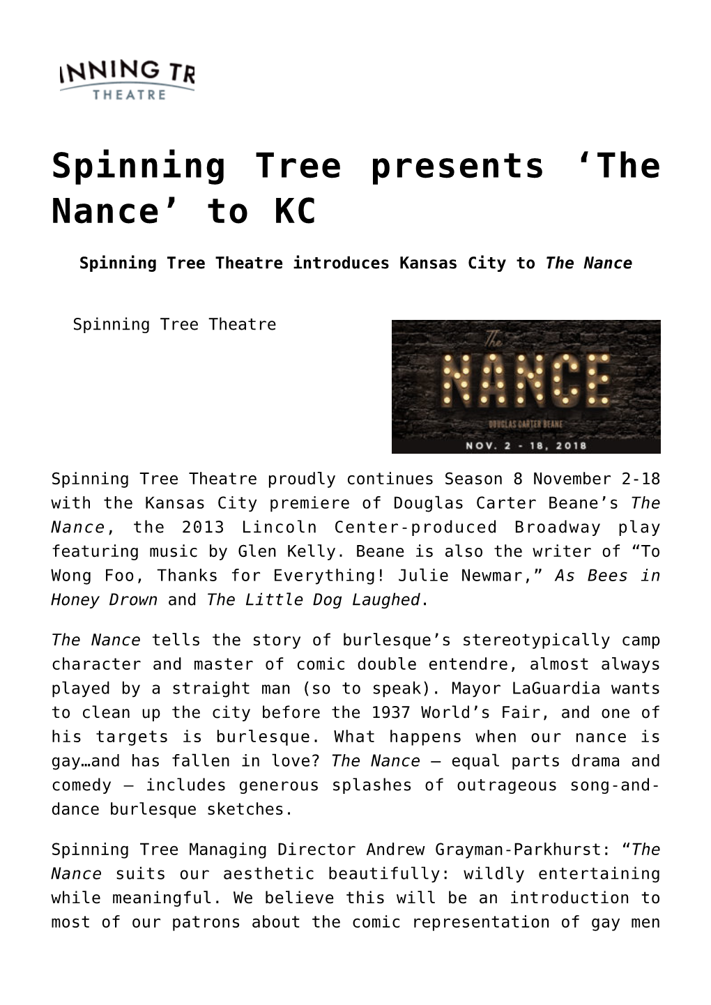 Spinning Tree Presents ‘