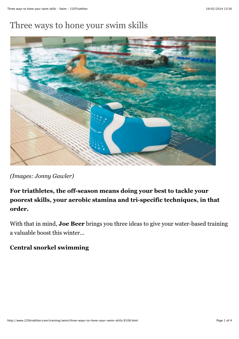 Three Ways to Hone Your Swim Skills - Swim - 220Triathlon 19/02/2014 13:56