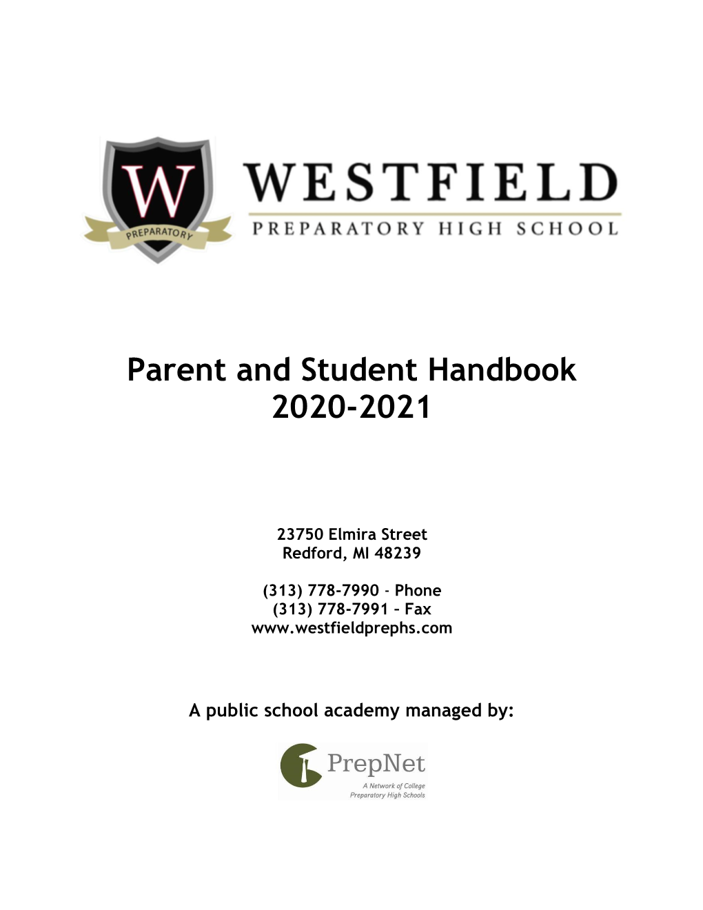 Parent and Student Handbook 2020-2021