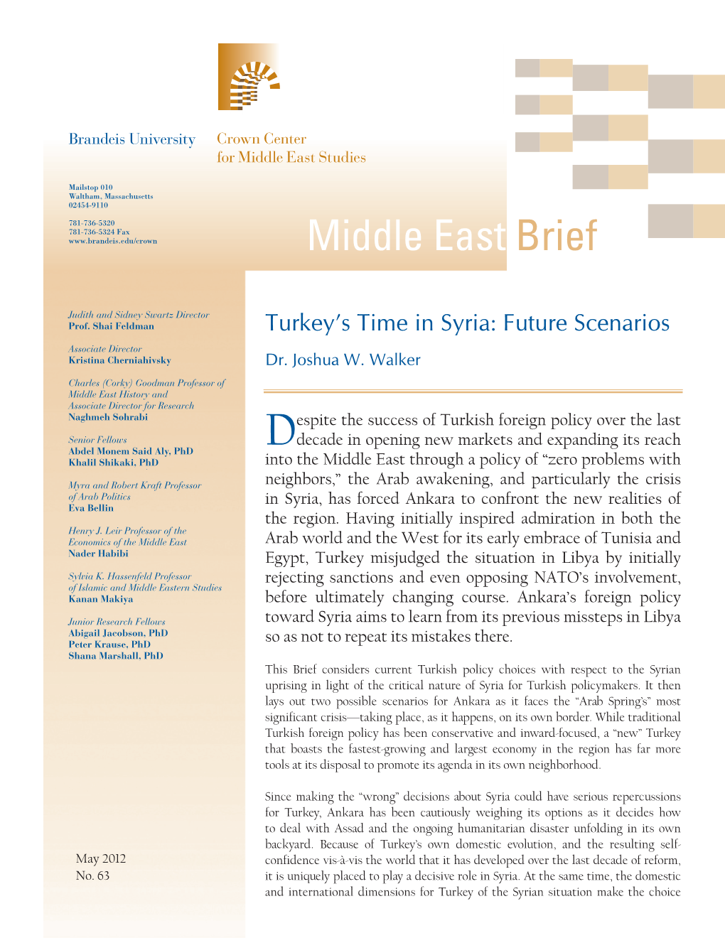 READ Middle East Brief 63