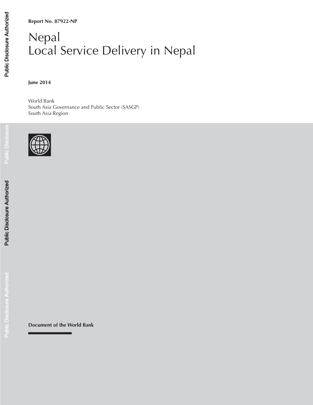 Local Service Delivery in Nepal