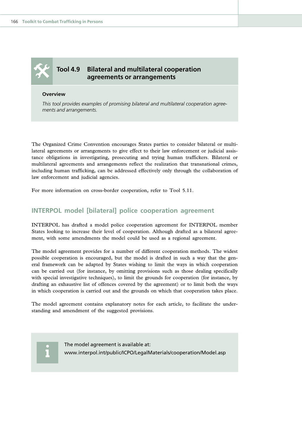 Tool 4.9 Bilateral and Multilateral Cooperation Agreements Or Arrangements